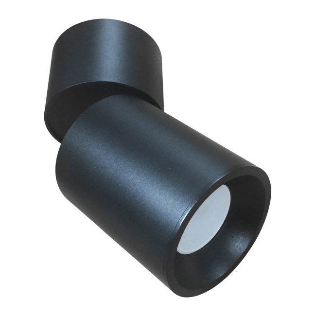 Polux Astra GU10 sort bevægelig overflademonteret spotlight