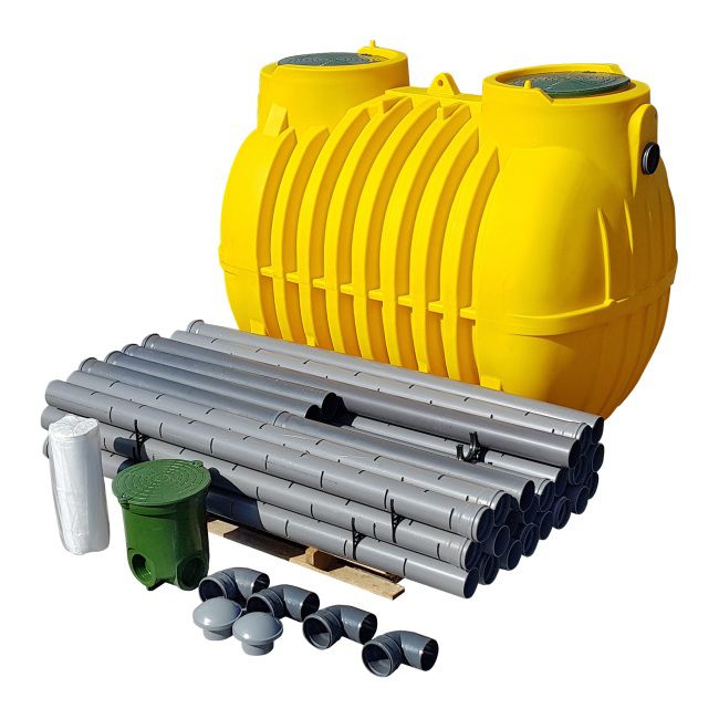 BioClean spildevandsrensningsanlæg med dræn 2500 l