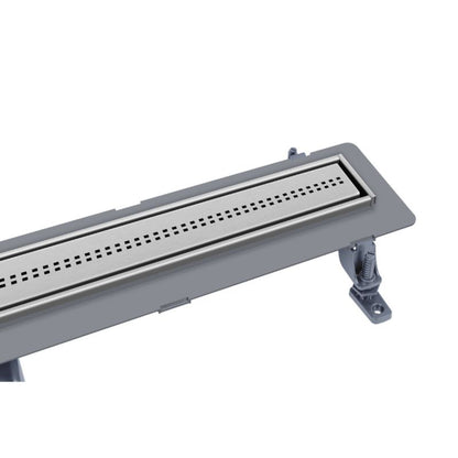 ABS Premium Vogi lineært afløb med Cube kvadratrist til flisebelægning 70 cm grå 1 stk.