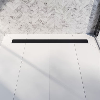 Lineært afløb ABS Vogi Duo rist til flisebelægning 90 cm sort 1 stk.