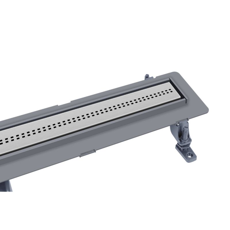 Lineært afløb ABS Vogi med Cube kvadratrist til flisebelægning 70 cm grå 1 stk.