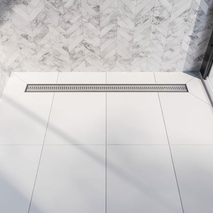 Vogi ABS lineært afløb med Cube kvadratrist til flisebelægning 90 cm grå 1 stk.