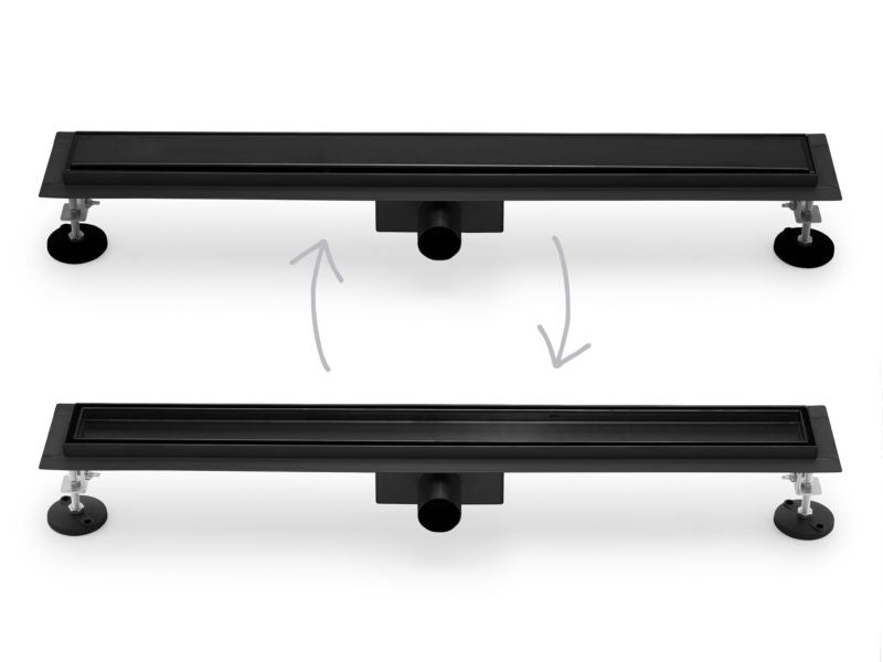 Berdsen lineært afløb i rustfrit stål 70 cm til flisebelægning komplet 1 stk.