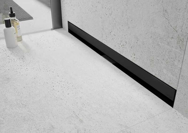 Mexen Flat Wall sort vægmonteret lineært afløb 110 cm 1 stk