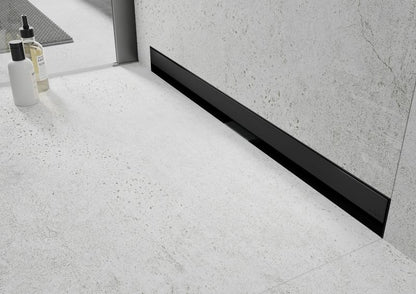 Mexen Flat Wall sort vægmonteret lineært afløb 110 cm 1 stk