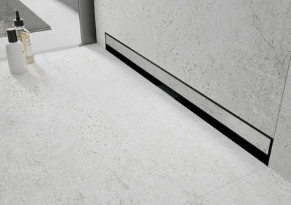 Mexen Flat Wall sort vægmonteret lineært afløb 110 cm 1 stk