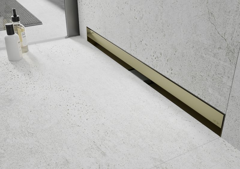 Væglinet afløb Mexen Flat i guld 60 cm 1 stk