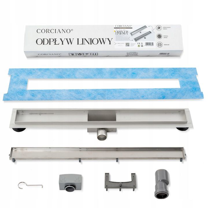 Corciano 80 cm lav 2-i-1 lineært afløb, 1 stk.