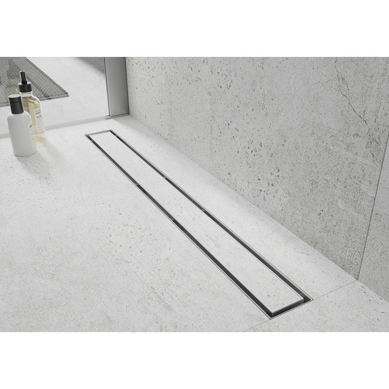 Mexen Flat lineært gulvafløb 110 cm i rustfrit stål, 1 stk.
