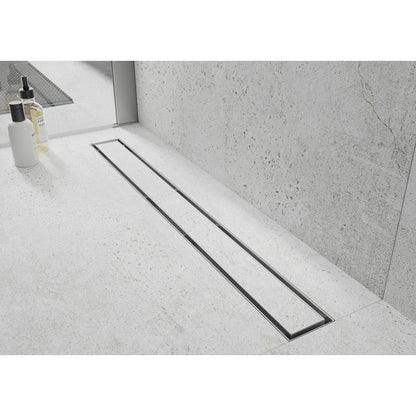 Mexen Flat lineært gulvafløb 110 cm i rustfrit stål, 1 stk.