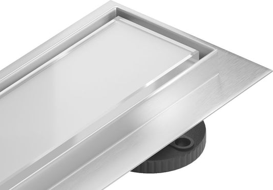 Mexen Flat 360 lineært gulvafløb med hvidt glas 70 cm, 1 stk