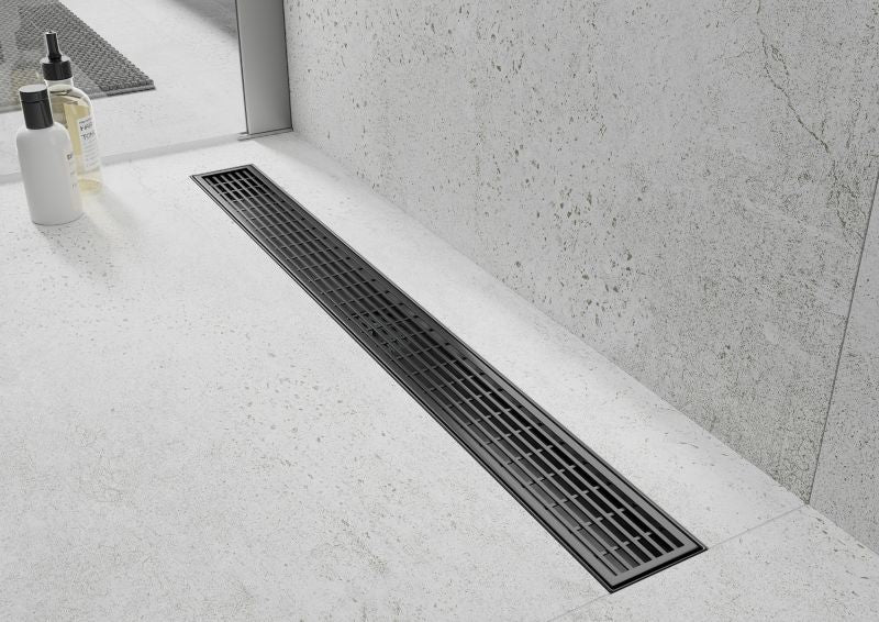 Mexen Flat 360 lineært gulvafløb, sort, 60 cm, 1 stk
