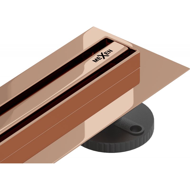 Mexen Flat 360 lineært afløb i rosa guld 110 cm, 1 stk.