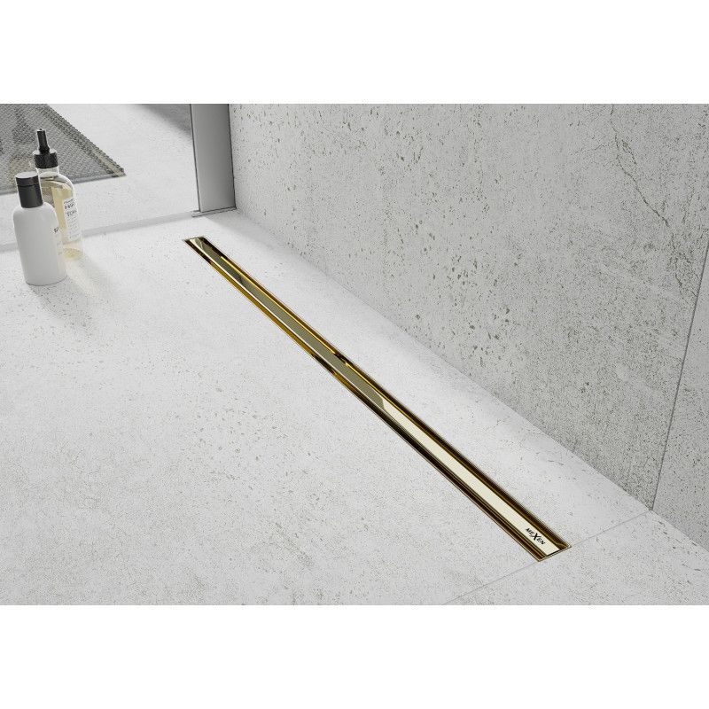Mexen Flat 360 slim gulvafløb 120 cm i guldfinish, 1 stk.