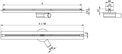 Mexen Flat 360 Super Slim lineært afløb sort 100 cm 1 stk