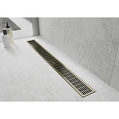 Mexen Flat 360° lineært gulvafløb i guld, 100 cm, 1 stk.
