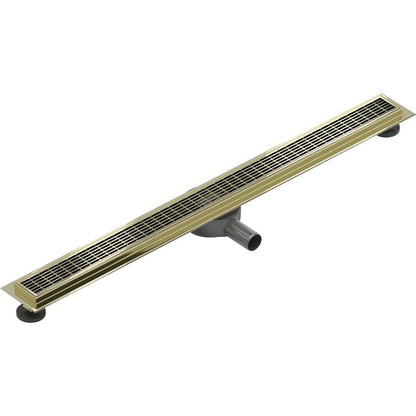 Mexen Flat 360° lineært gulvafløb i guld, 100 cm, 1 stk.