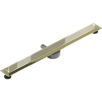 Mexen Flat 360° lineært gulvafløb i guld, 90 cm, komplet sæt