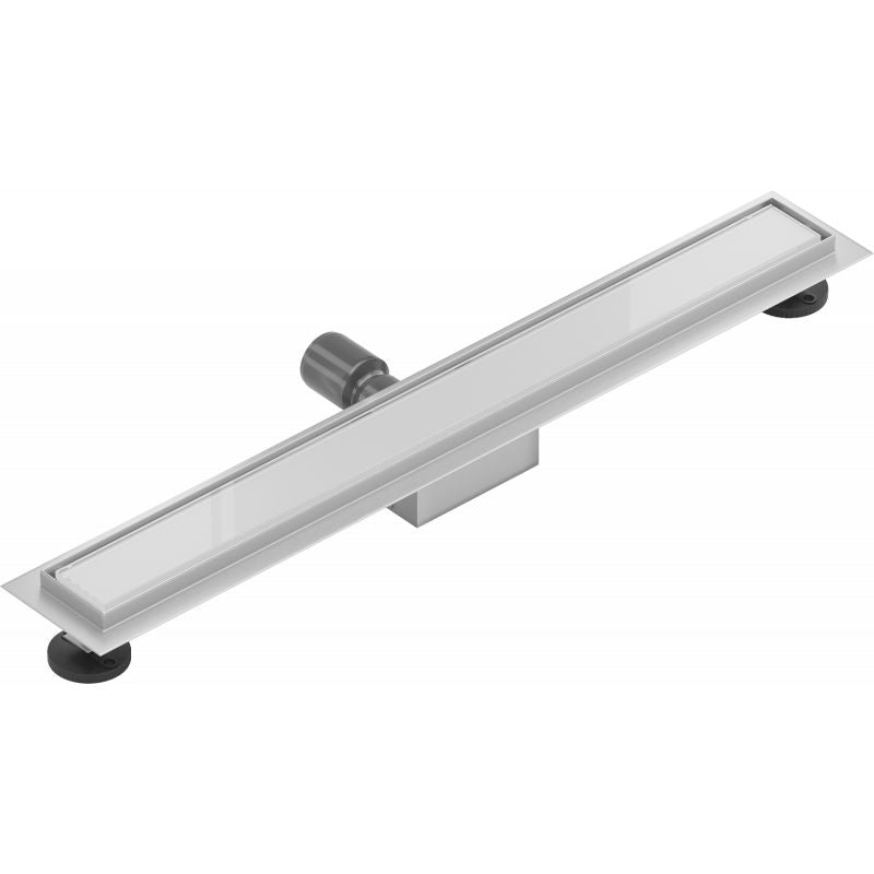 Mexen Flat lineært afløb i hvidt glas 60 cm, 1 stk.