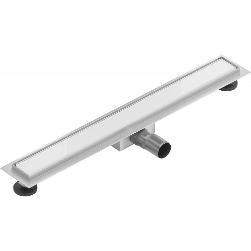 Mexen Flat lineært afløb i hvidt glas 60 cm, 1 stk.