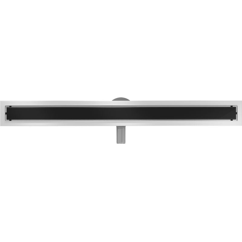 Mexen Flat lineært afløb med sort glas 90 cm