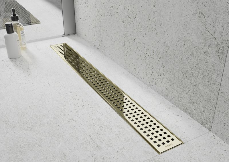 Mexen Flat M08 lineært gulvafløb i guld 70 cm 1 stk