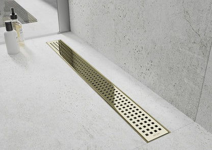 Mexen Flat M08 lineært gulvafløb i guld 70 cm 1 stk