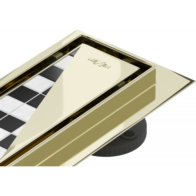 Mexen Flat M13 gulvafløb 160 cm i guld