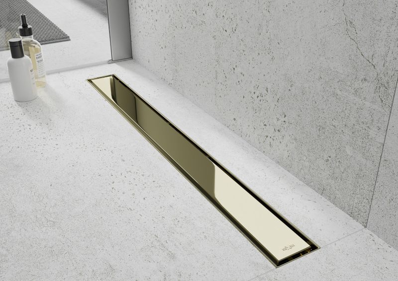 Mexen Flat M13 lineært gulvafløb i guld 80 cm, 1 stk