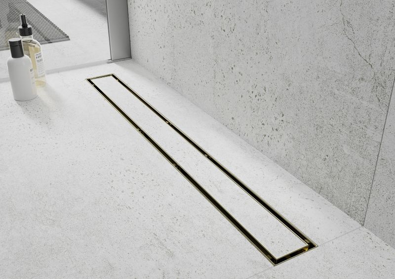 Mexen Flat M13 lineært gulvafløb i guld 80 cm, 1 stk