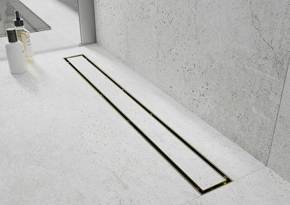Mexen Flat M13 lineært gulvafløb i guld 80 cm, 1 stk