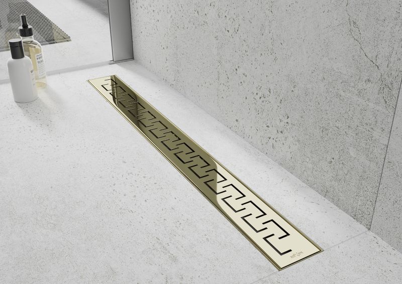 Mexen Flat M15 lineært gulvafløb i guld 80 cm, 1 stk