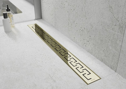 Mexen Flat M15 lineært gulvafløb i guld 80 cm, 1 stk