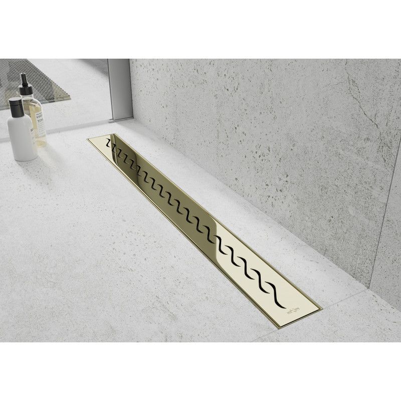 Mexen Flat lineært gulvafløb i guld 50 cm, 1 stk.