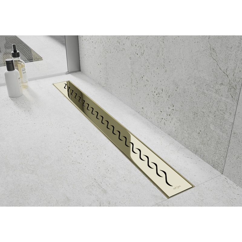 Mexen Flat lineært gulvafløb i guld 60 cm, 1 stk.