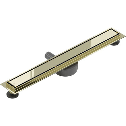 Drejelig lineær afløb Mexen Flat 360 guldfarvet 1 stk.