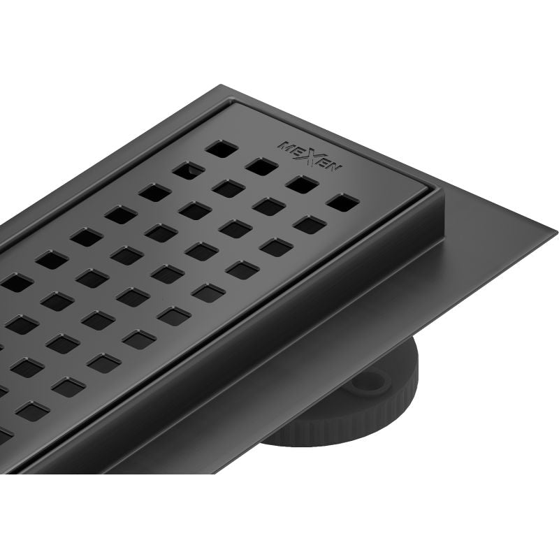 Mexen Flat roterbar lineær afløb i sort, 1 stk.