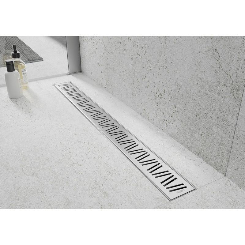 Mexen Flat roterbar lineær afløb i inox 100 cm, 1 stk.