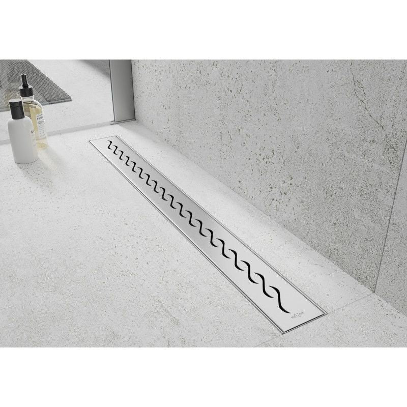 Drejelig lineær afløb Mexen Flat inox 50 cm, 1 stk.