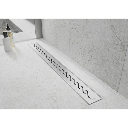 Drejelig lineær afløb Mexen Flat inox 50 cm, 1 stk.