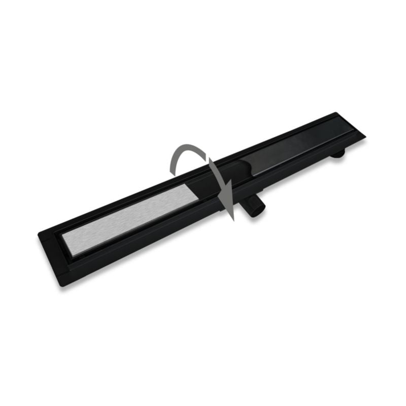 Breezz Veo Drain SS 70 cm lineært bruseafløb med tør sifon og 2-i-1 metalafdækning mat-sort 1 stk.