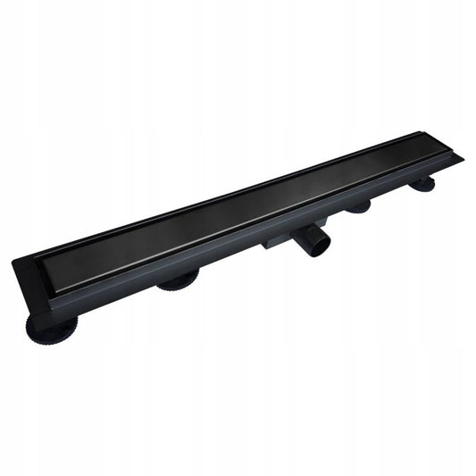 BVT Best Drain 70 cm lineært bruseafløb med metalrist 2-i-1 mat sort 1 stk.