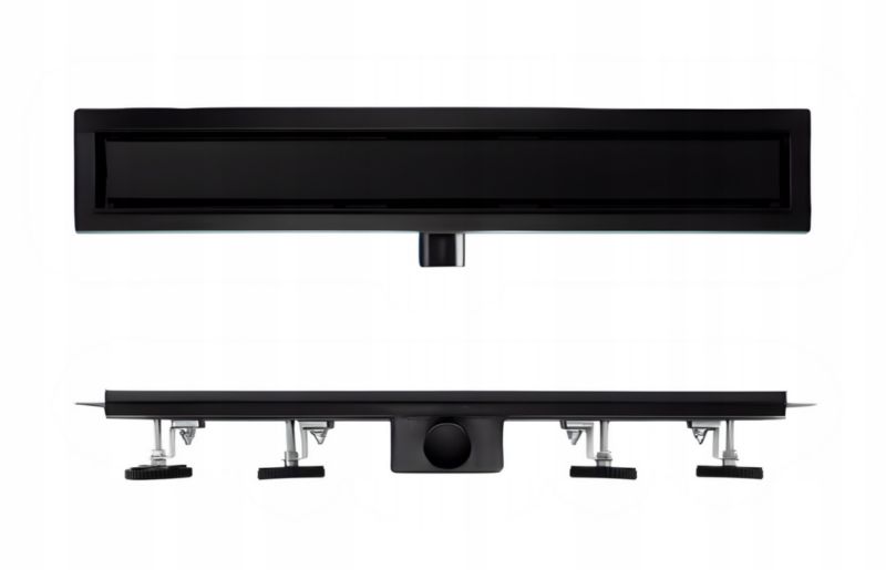 BVT Best Drain 70 cm lineært bruseafløb med metalrist 2-i-1 mat sort 1 stk.