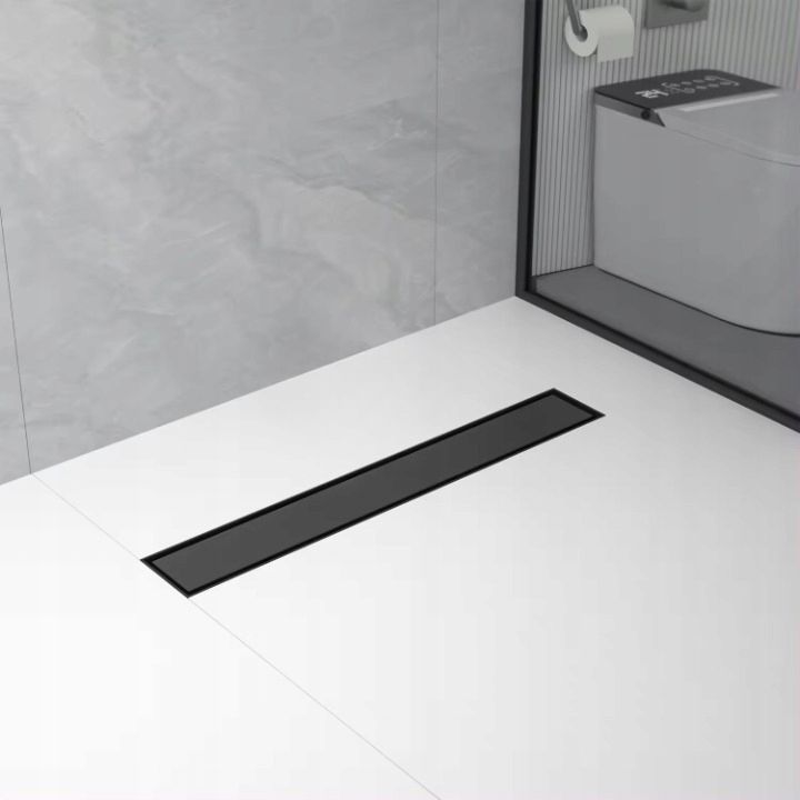 BVT Best Drain 70 cm lineært bruseafløb med metalrist 2-i-1 mat sort 1 stk.