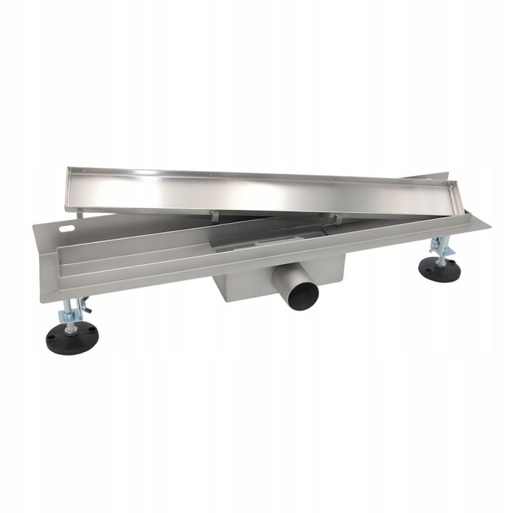 Durasan In Wall lineært bruseafløb 70 cm med metalafdækning 2-i-1 krom 1 stk.