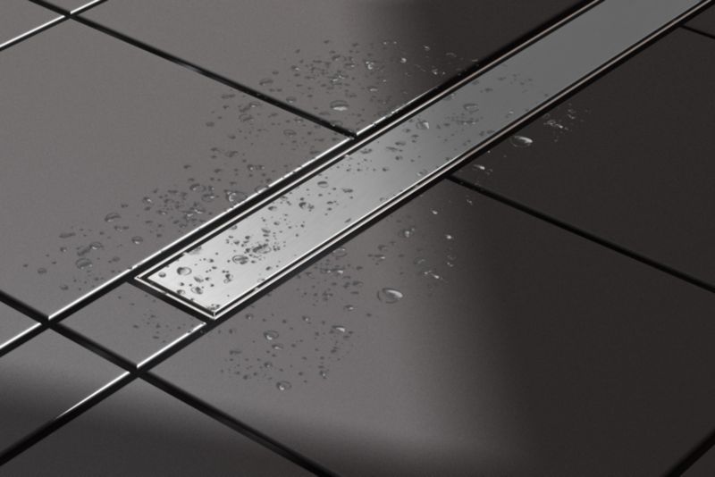 Durasan Jenny Drain 80 cm lineært bruseafløb med metalafdækning 2-i-1 krom 1 stk.