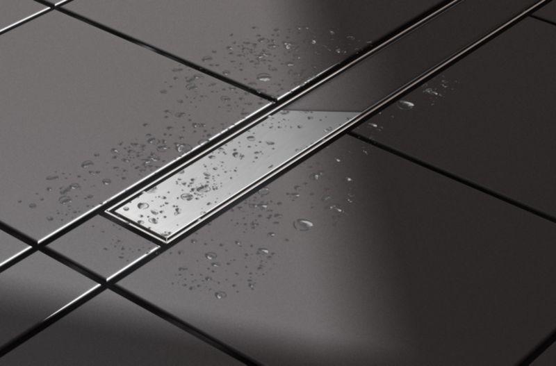 Durasan Jenny Drain 80 cm lineært bruseafløb med metalafdækning 2-i-1 krom 1 stk.