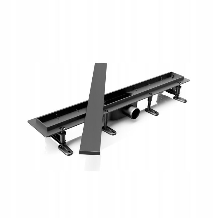 Kabi Smart Drain 2i1 lineært bruseafløb 50 cm med metalrist mat sort 1 stk.