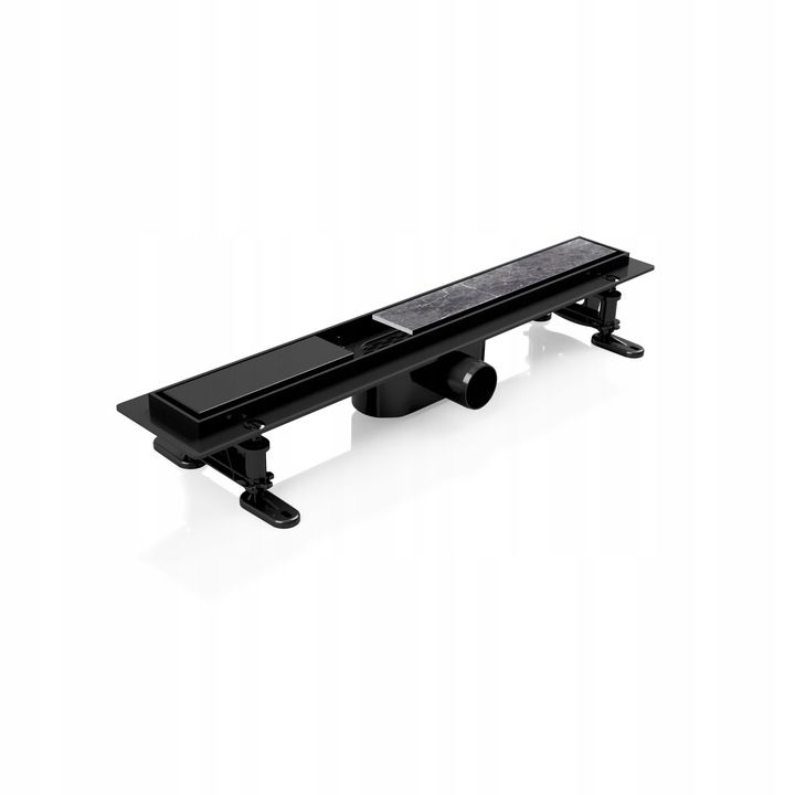 Kabi Smart Drain 2i1 lineært bruseafløb 50 cm med metalrist mat sort 1 stk.