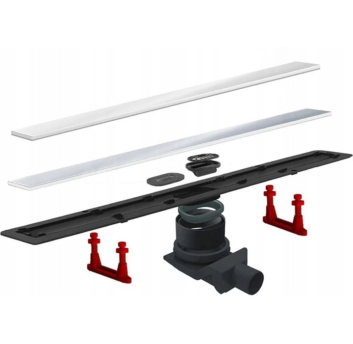 Pestan Confluo DRAIN LINE 850+ lineært bruseafløb med hvidt glas 85 cm, 1 stk.